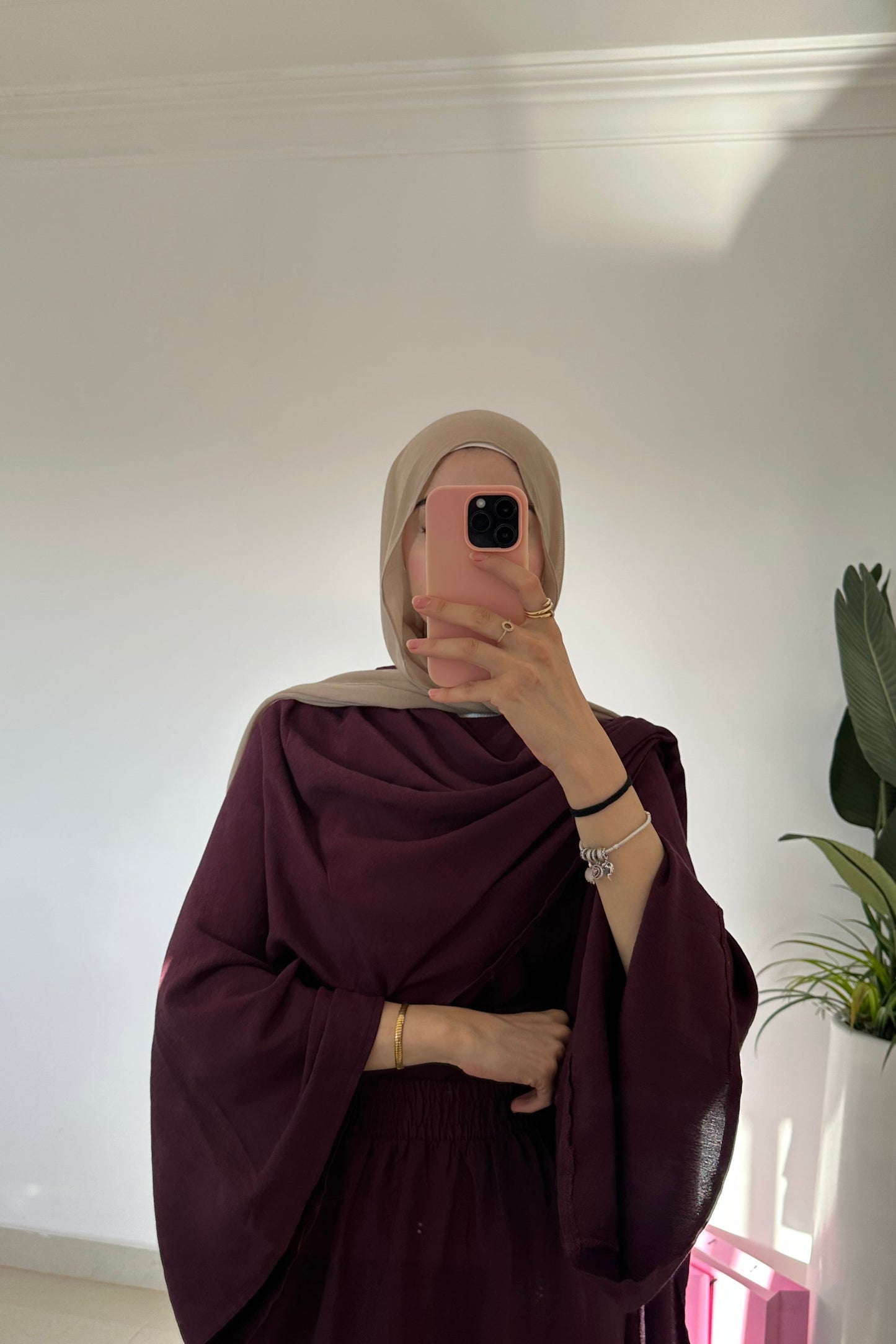 Scarf Top With Skirt-Burgundy