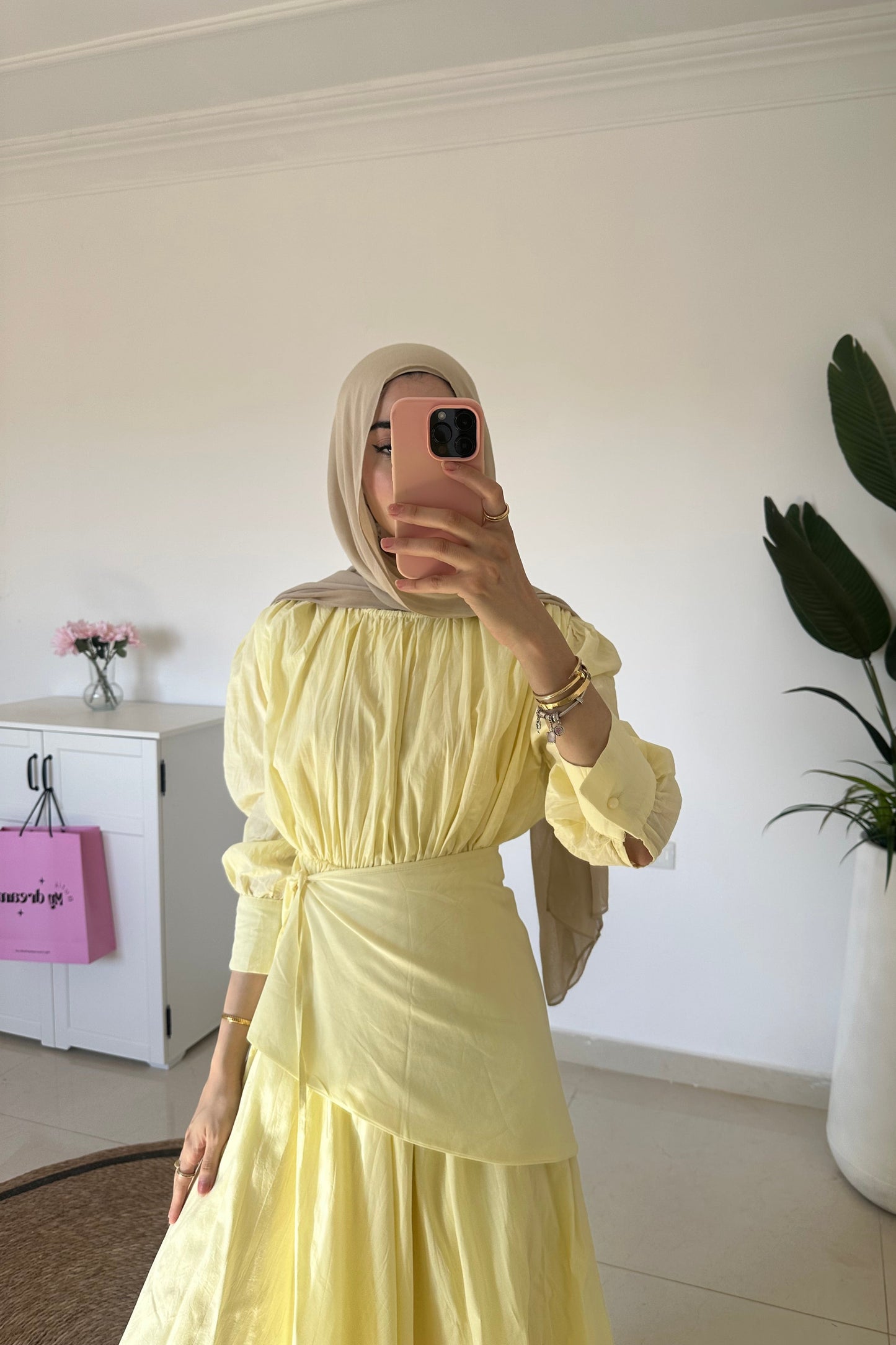 Maxi Dress With OverSkirt- Yellow