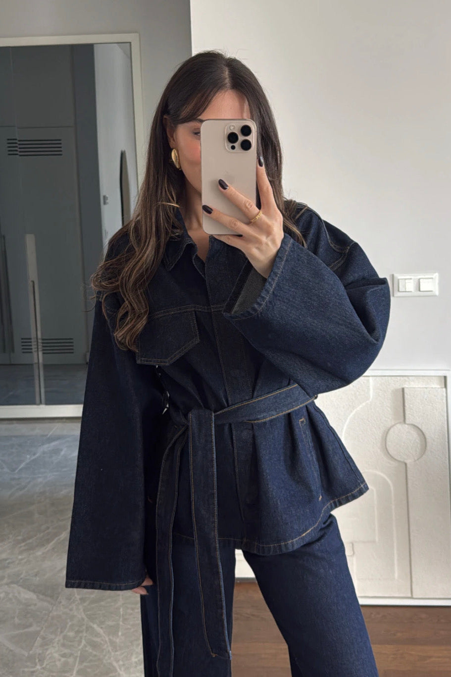 Belted Denim Set