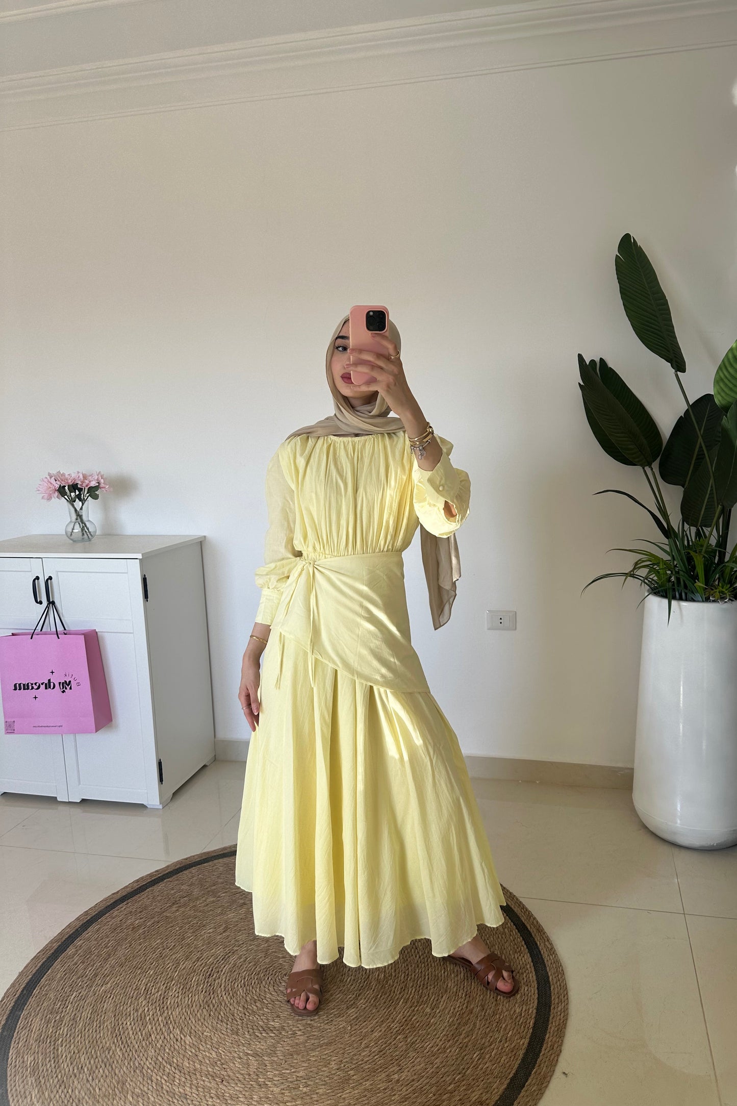 Maxi Dress With OverSkirt- Yellow