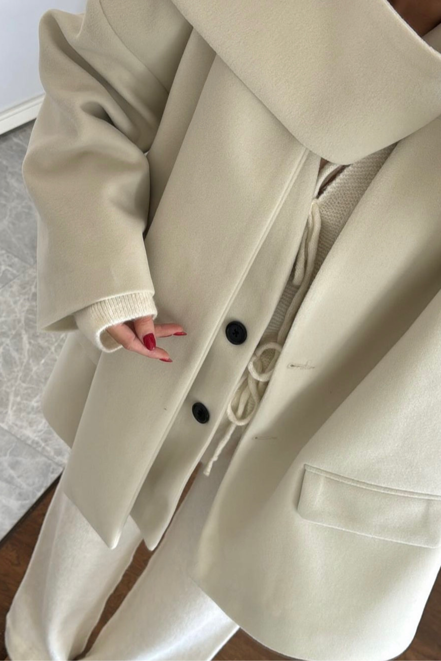 Scarf Jacket- Cream