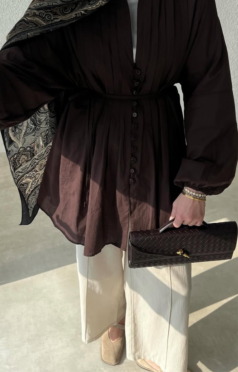 Light Weight Cotton Shirt-Brown