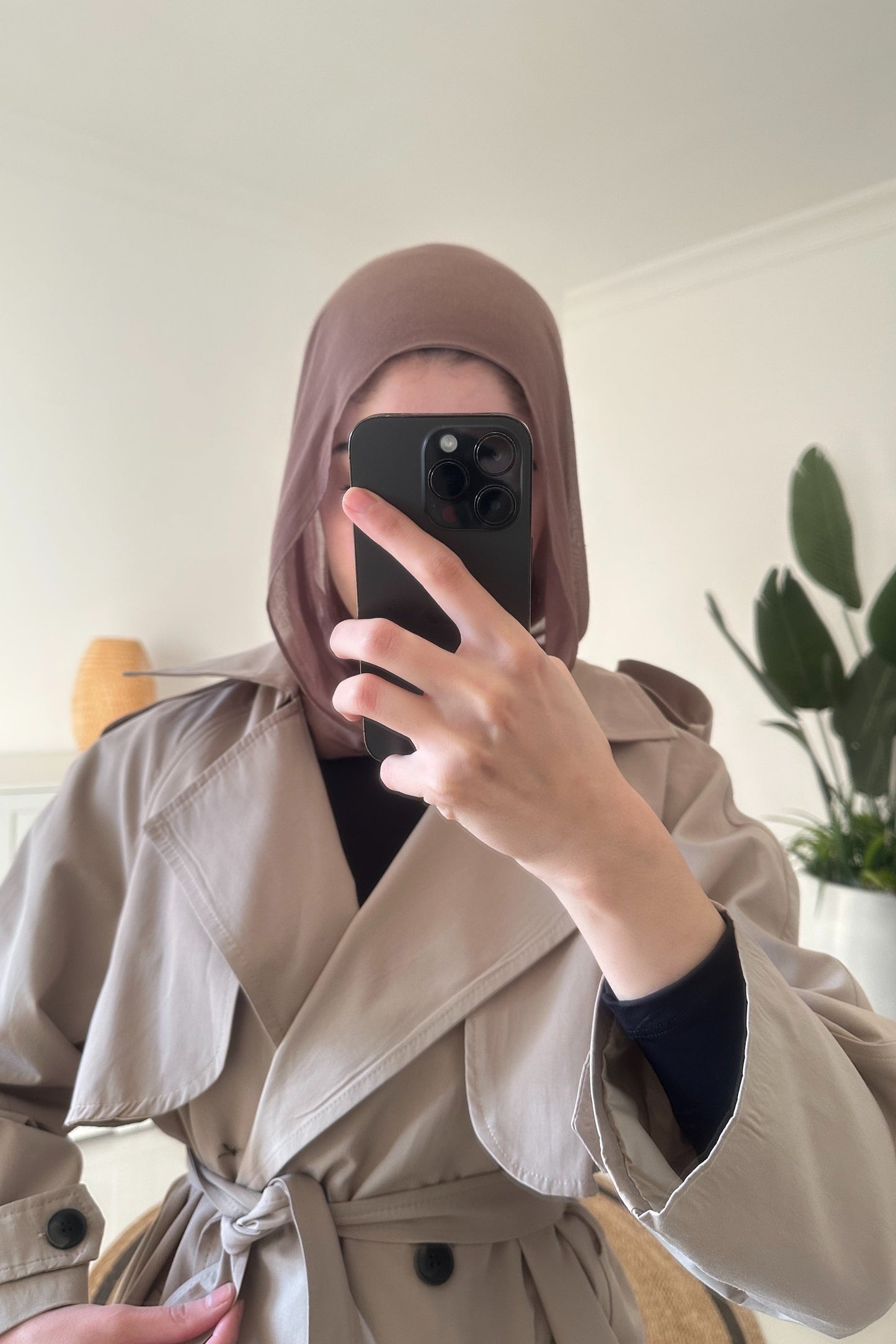 Mid Length Trench Coat- Beige