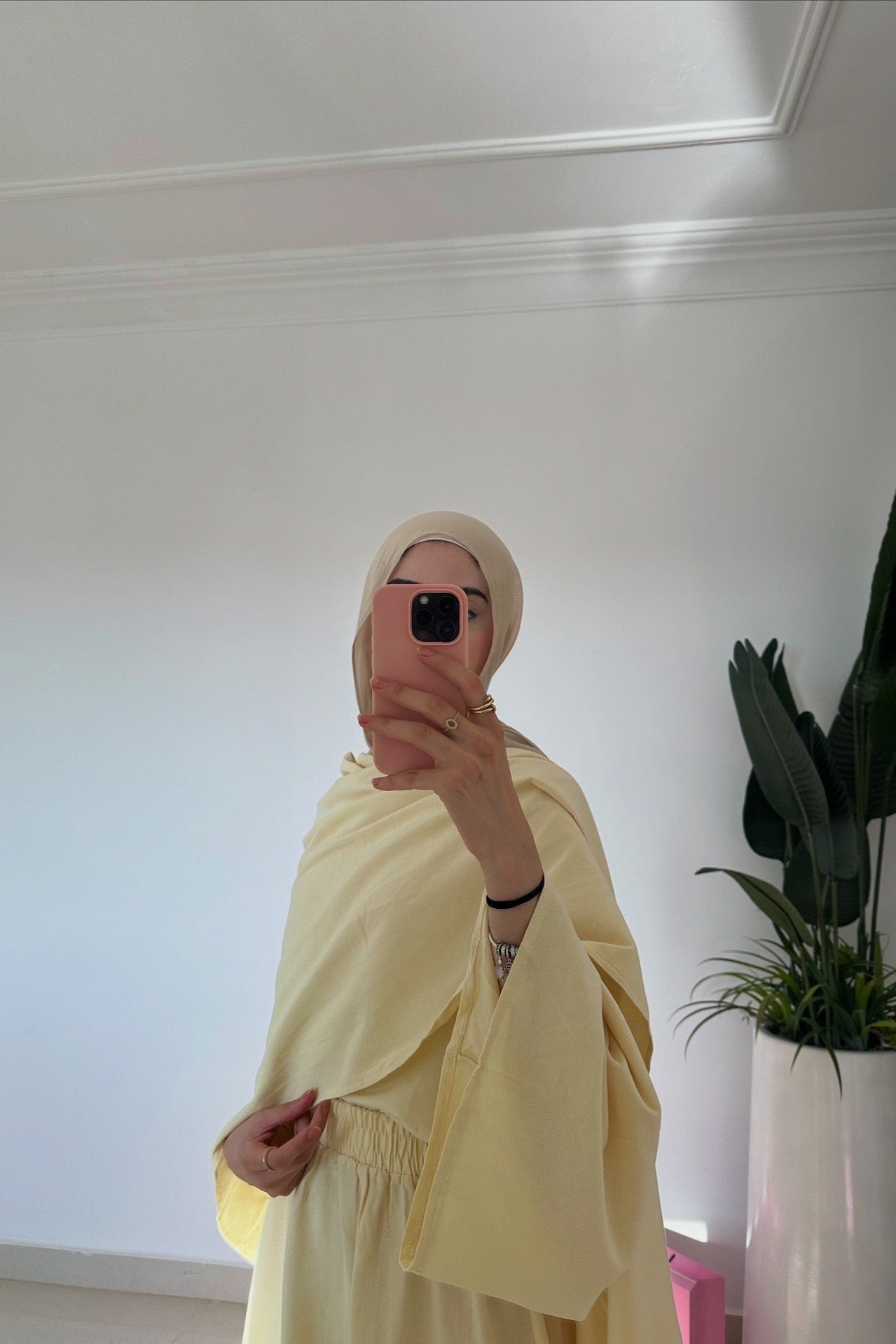 Scarf Top With Skirt- Yellow