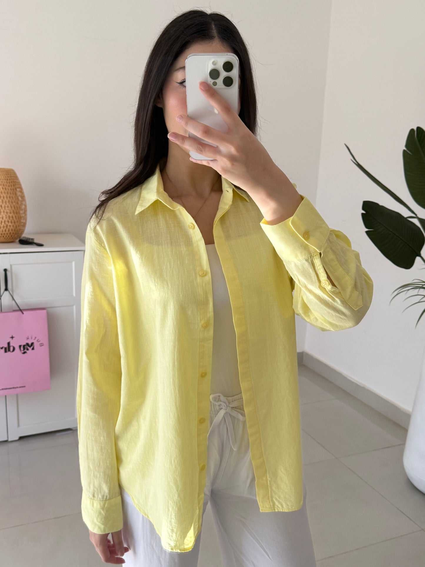 Linen Shirt- Yellow