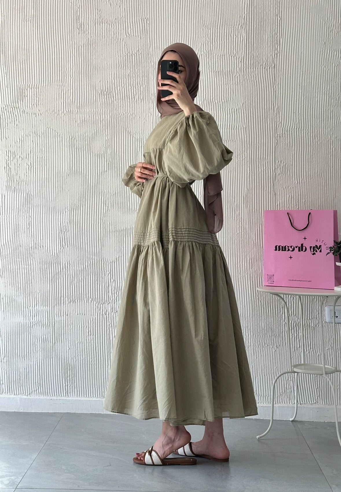 Volume Summer Dress- Light Green