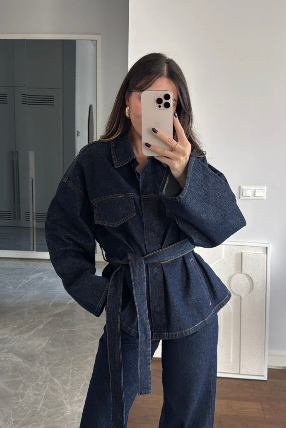 Belted Denim Set