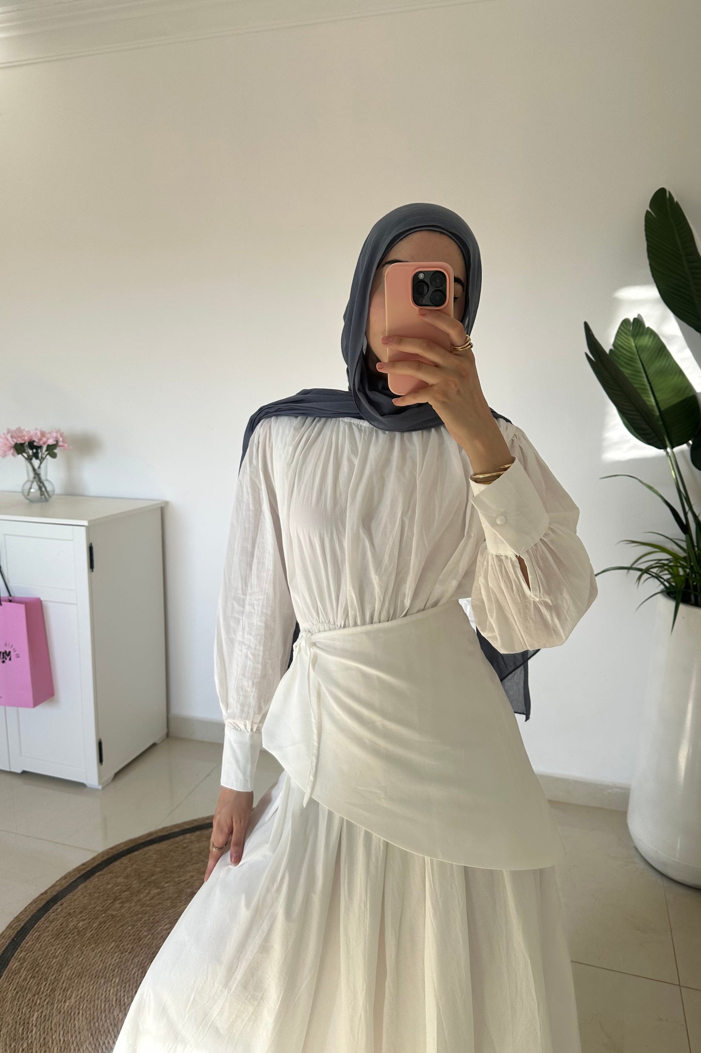 Maxi Dress With OverSkirt- White