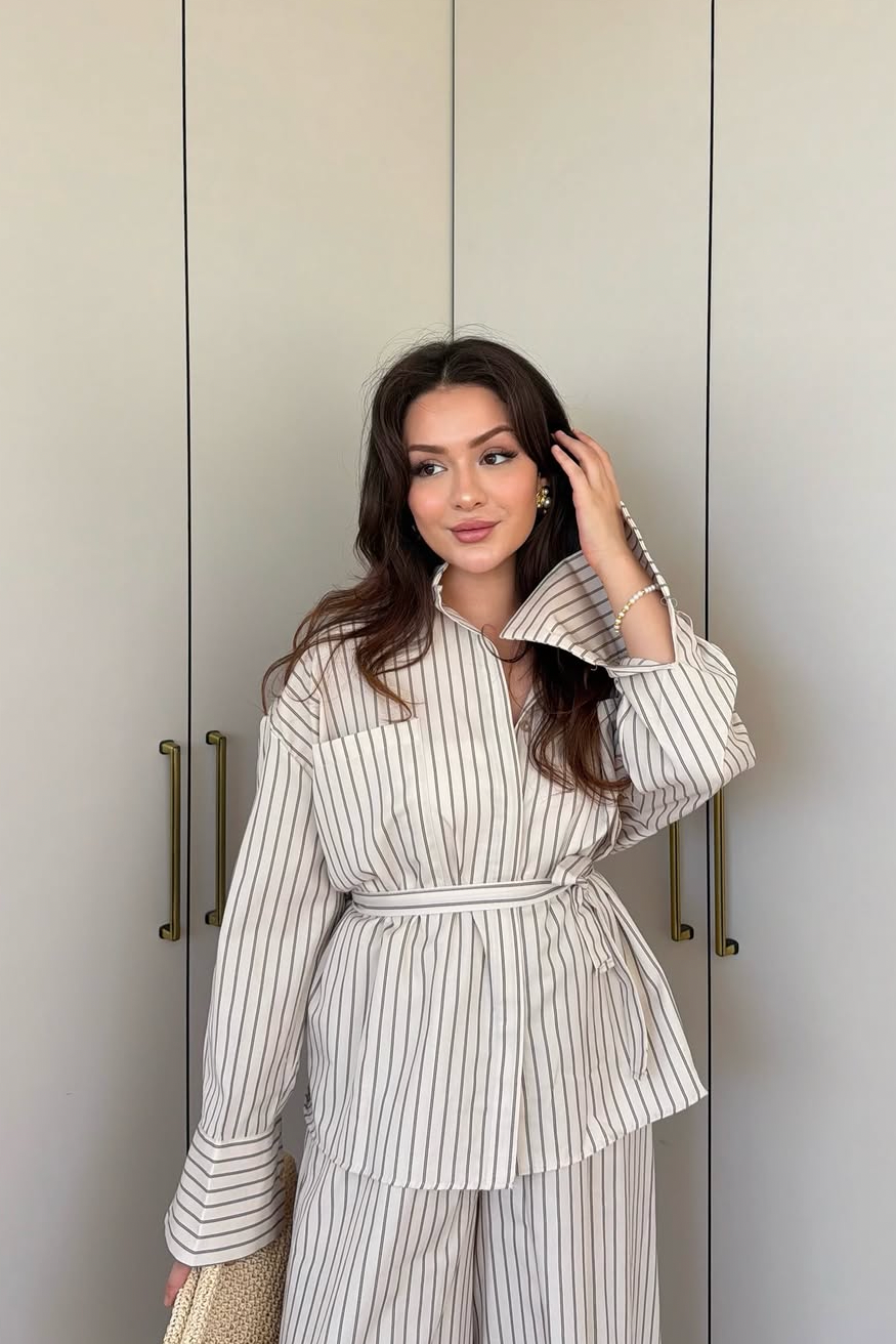 Striped Wide Leg Set