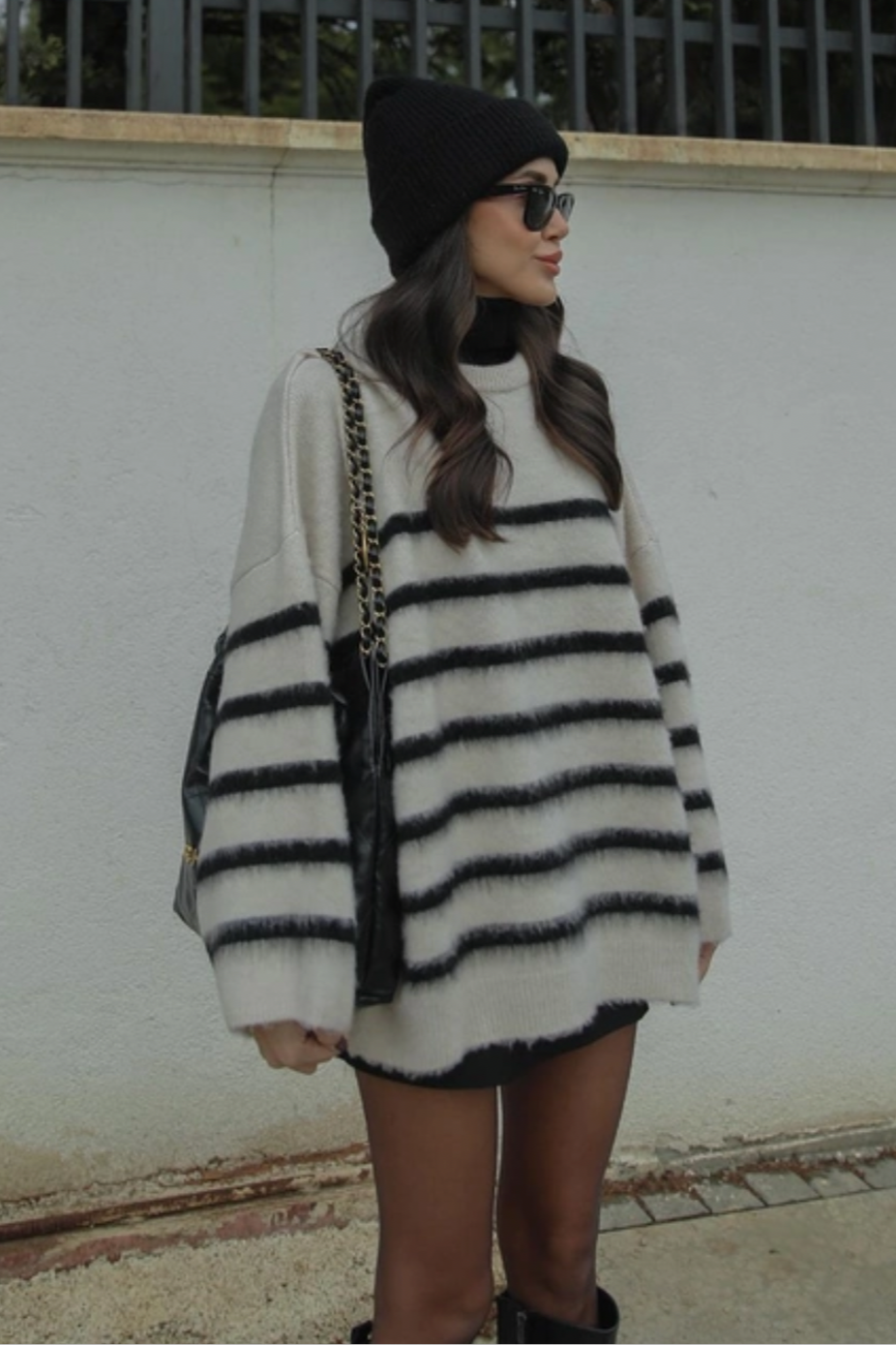 Striped Sweater-Cream