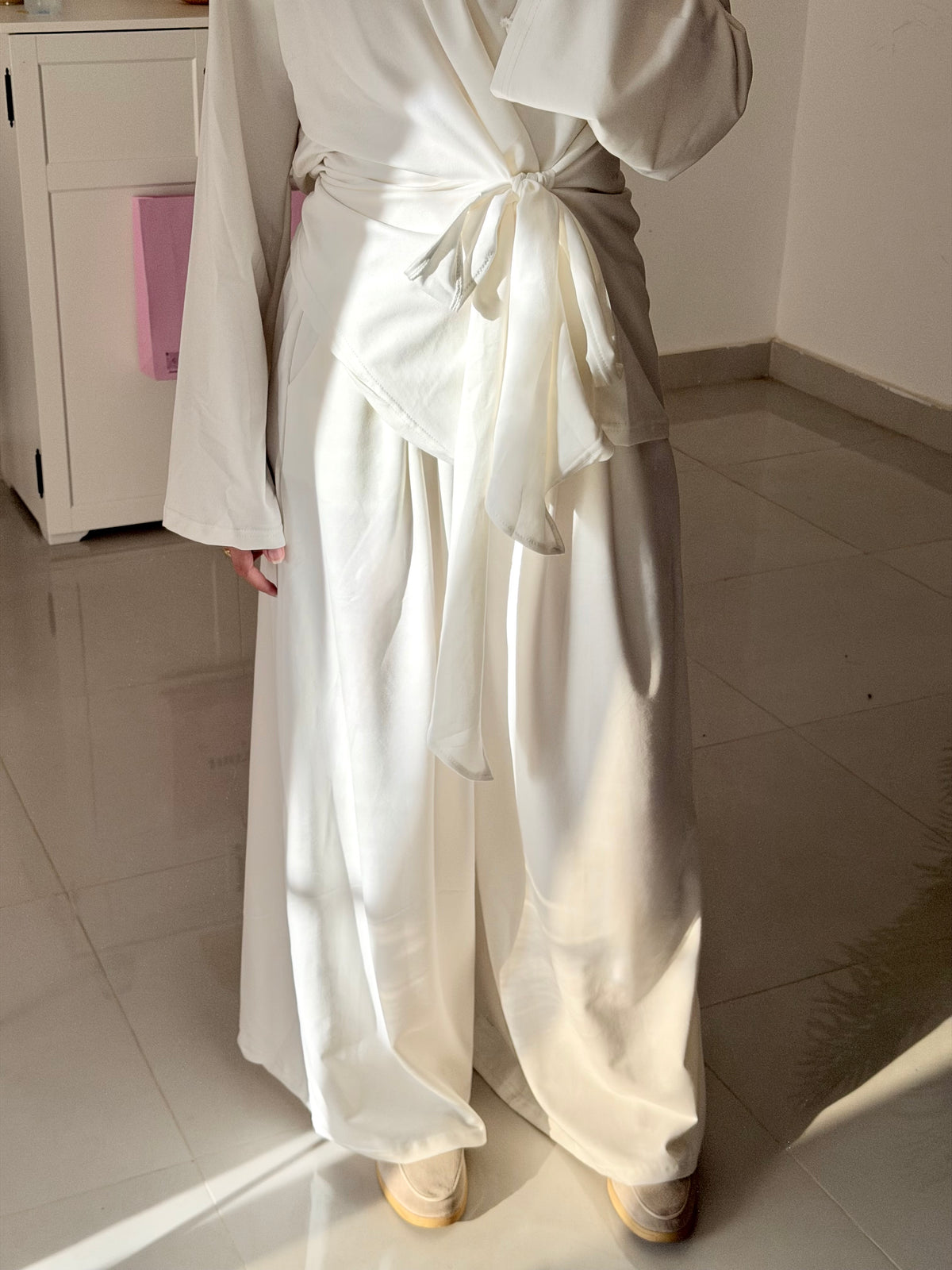 Tie Waist Set- Off White
