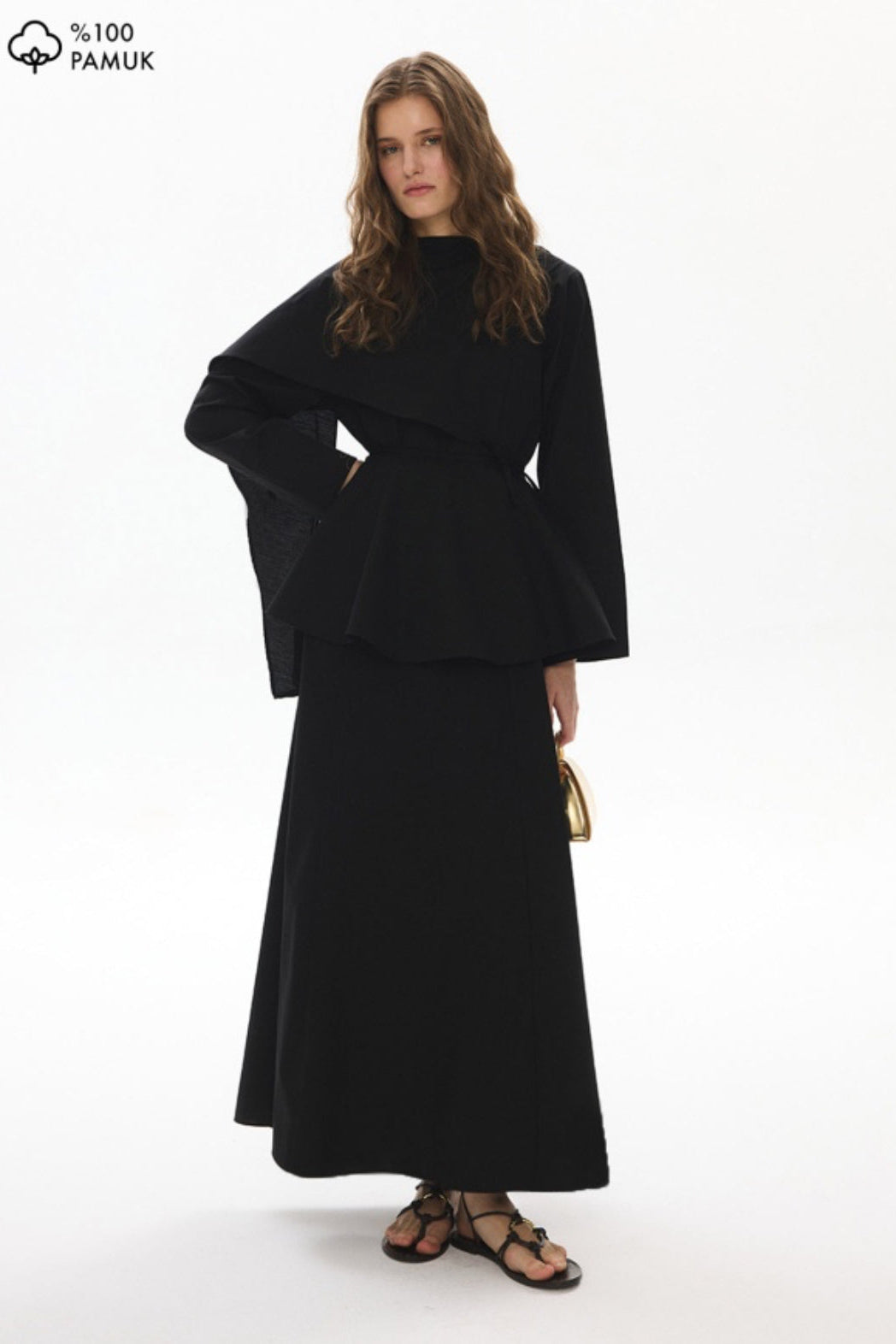 Dress With Over Skirt- Black