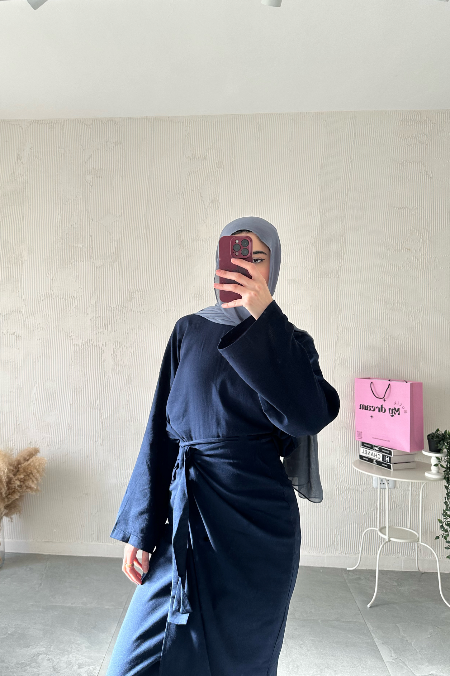 Wrap Skirt Set-Navy Blue