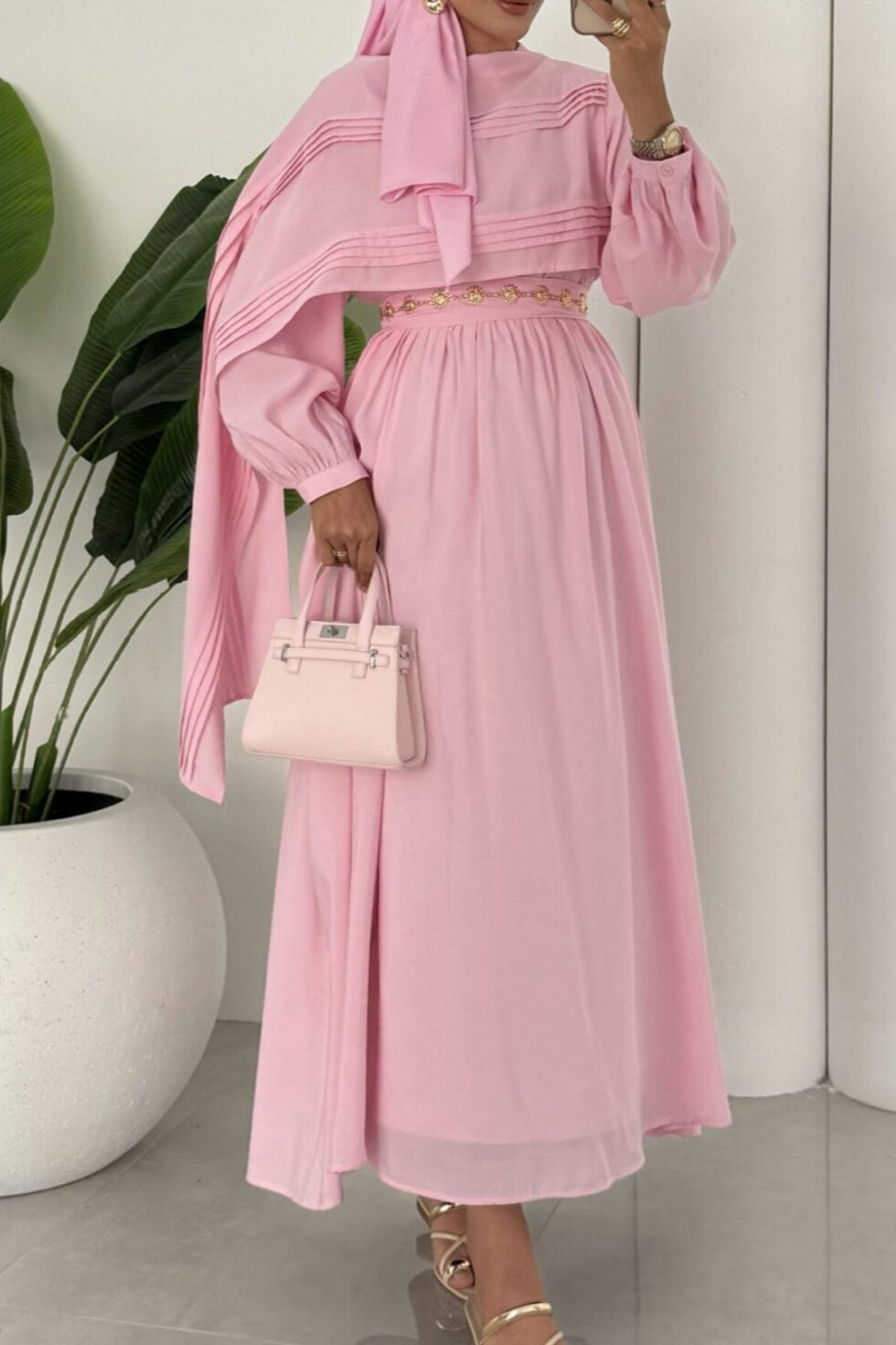 Huda Maxi Dress- Pink