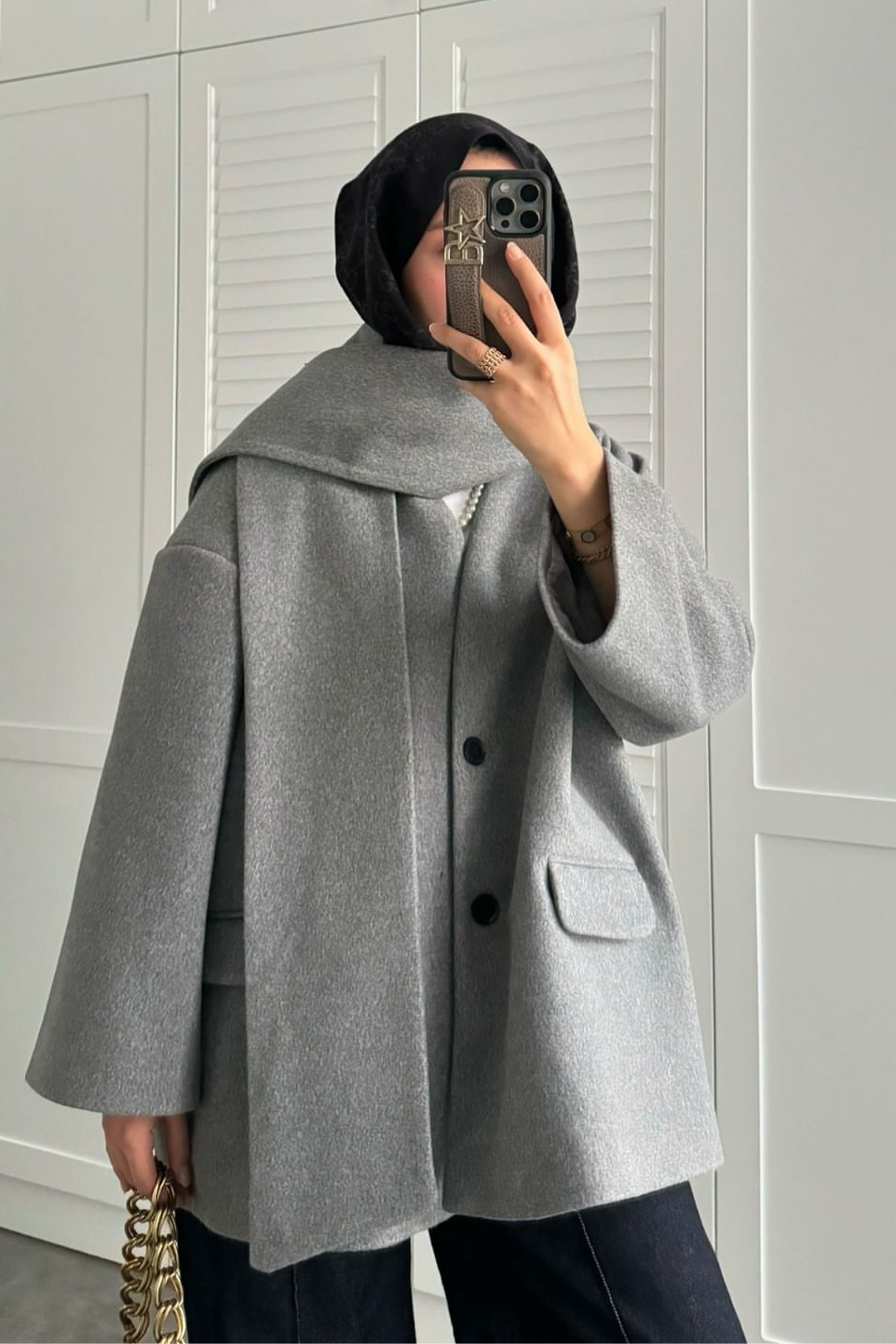 Scarf Jacket- Gray