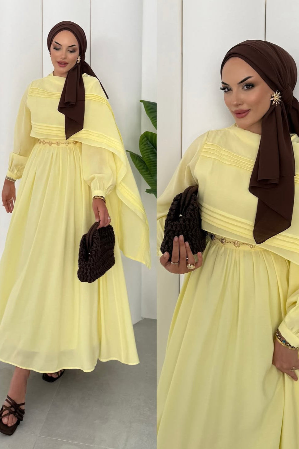 Huda Maxi Dress- yellow My dream butik Huda Maxi Dress- yellow My dream butik