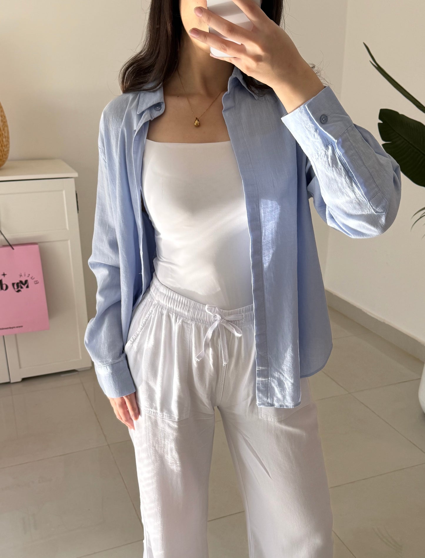 Linen Shirt-Blue