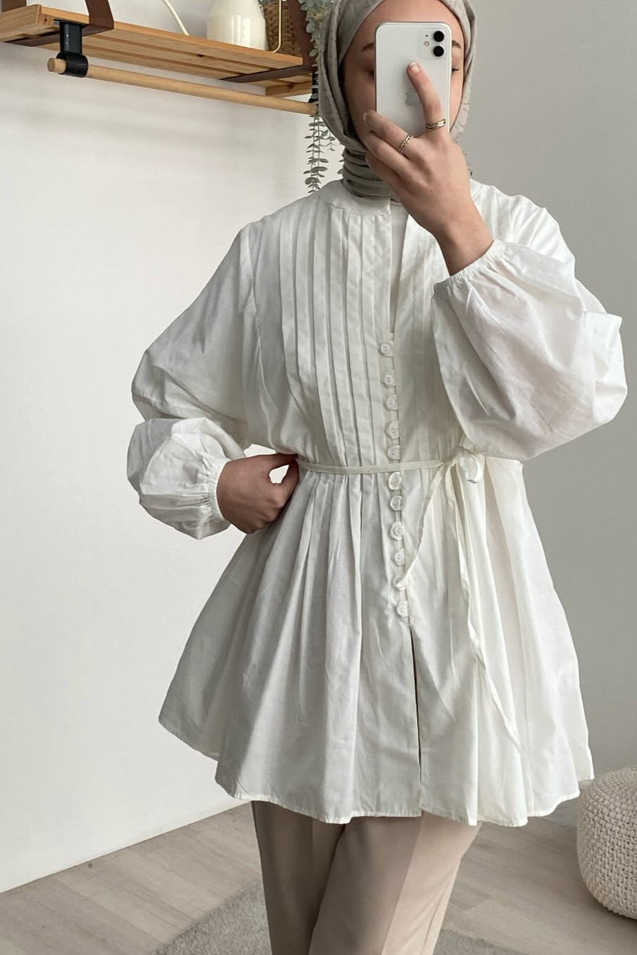 Light Weight Cotton Shirt-White