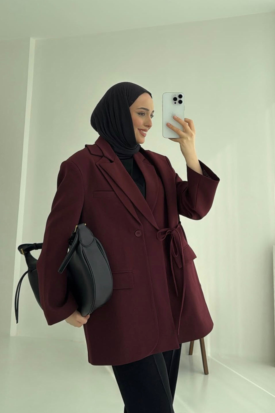 Oversized Blazer- Burgundy