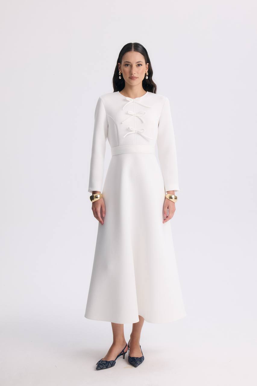 Scuba Dress-White