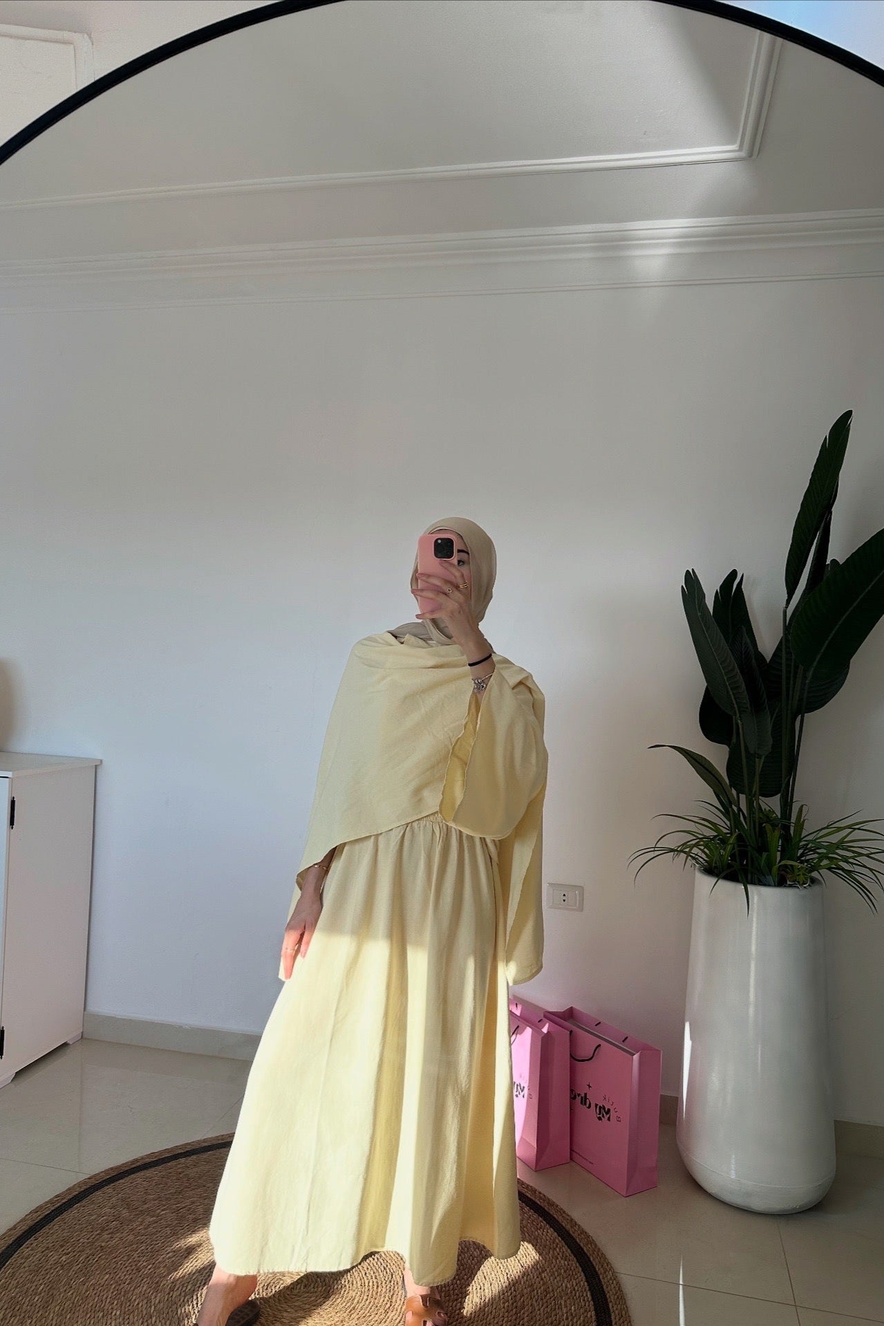 Scarf Top With Skirt- Yellow