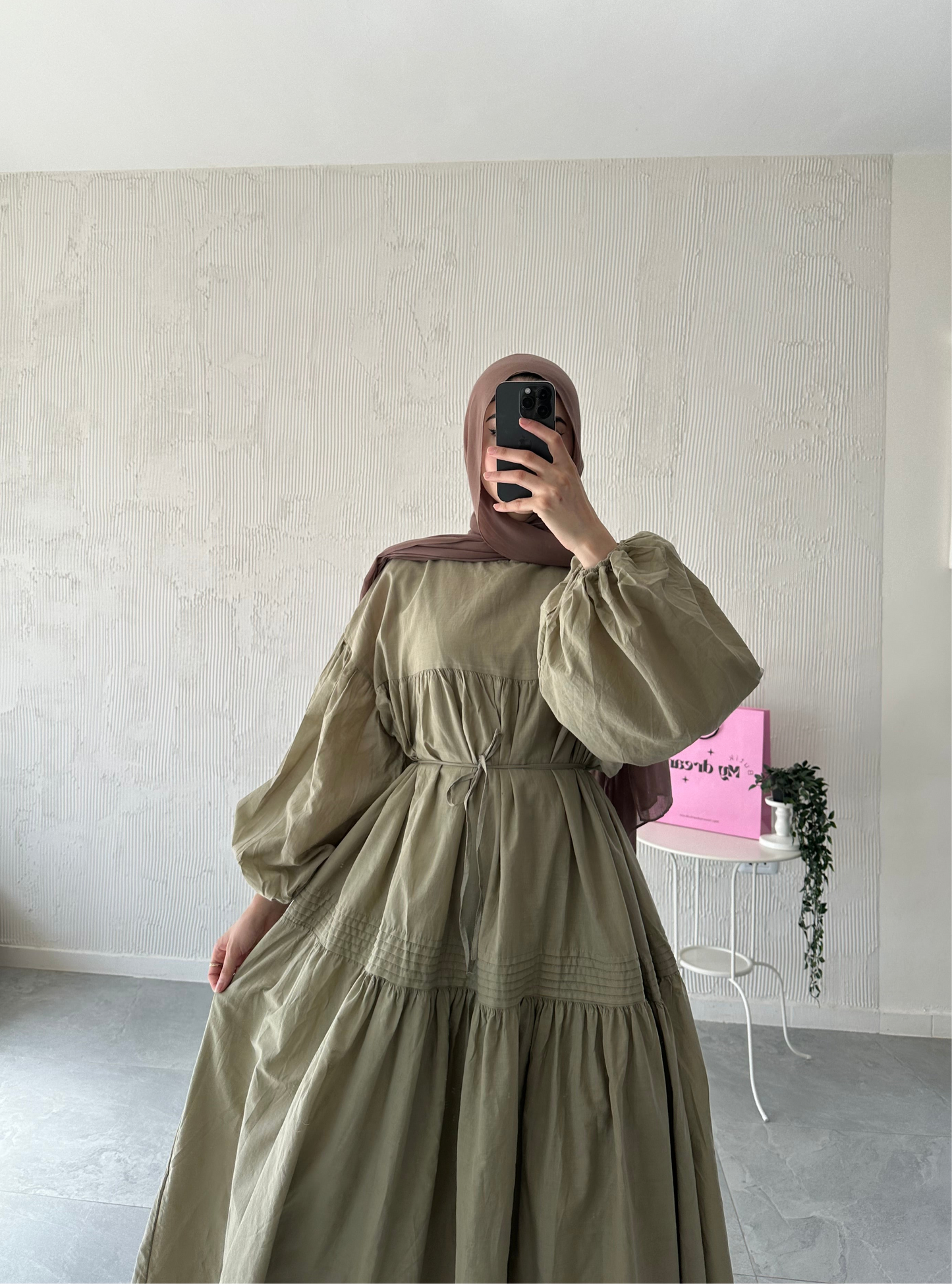 Volume Summer Dress- Light Green