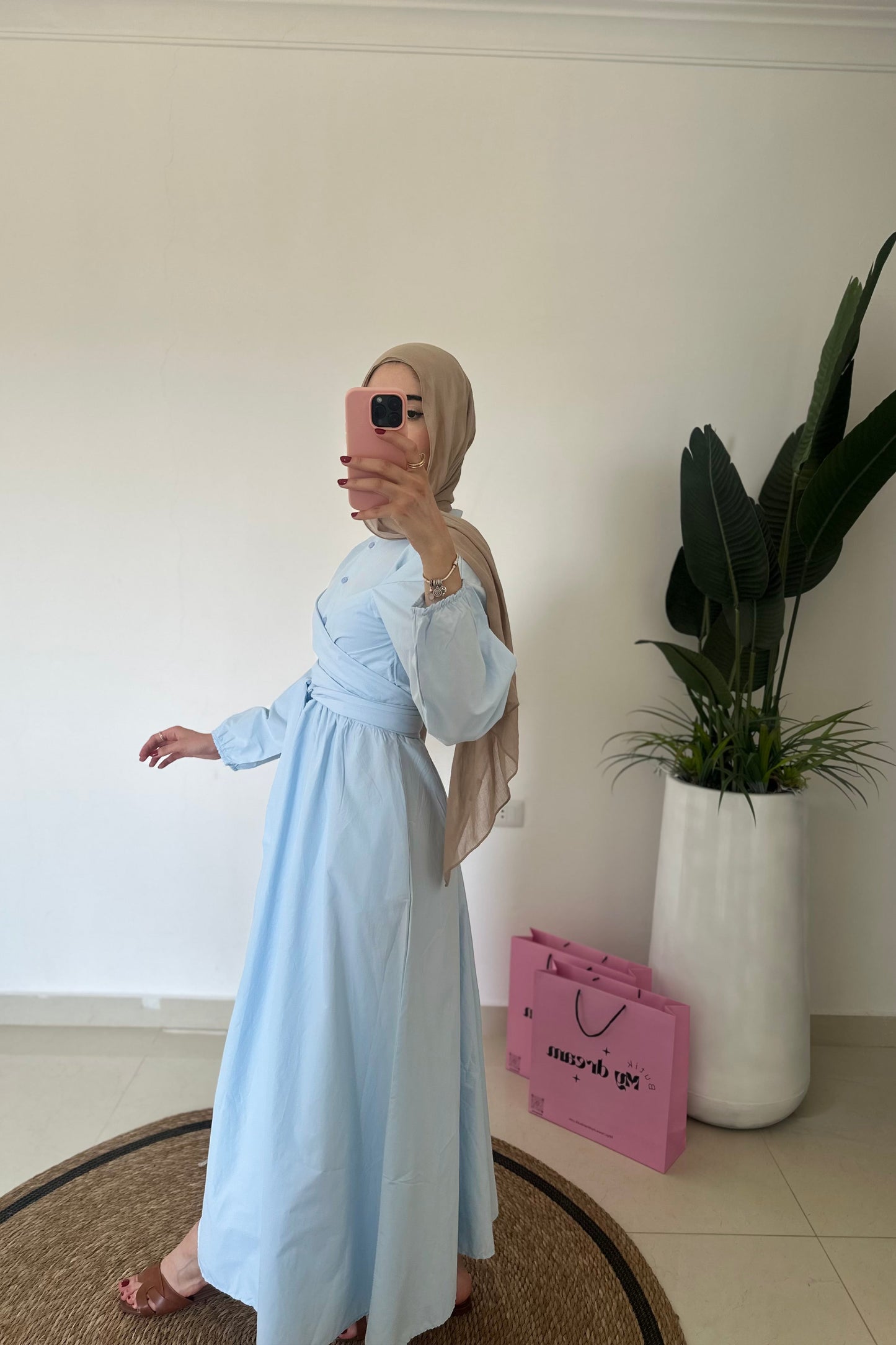 Tie Waist Dress- Blue
