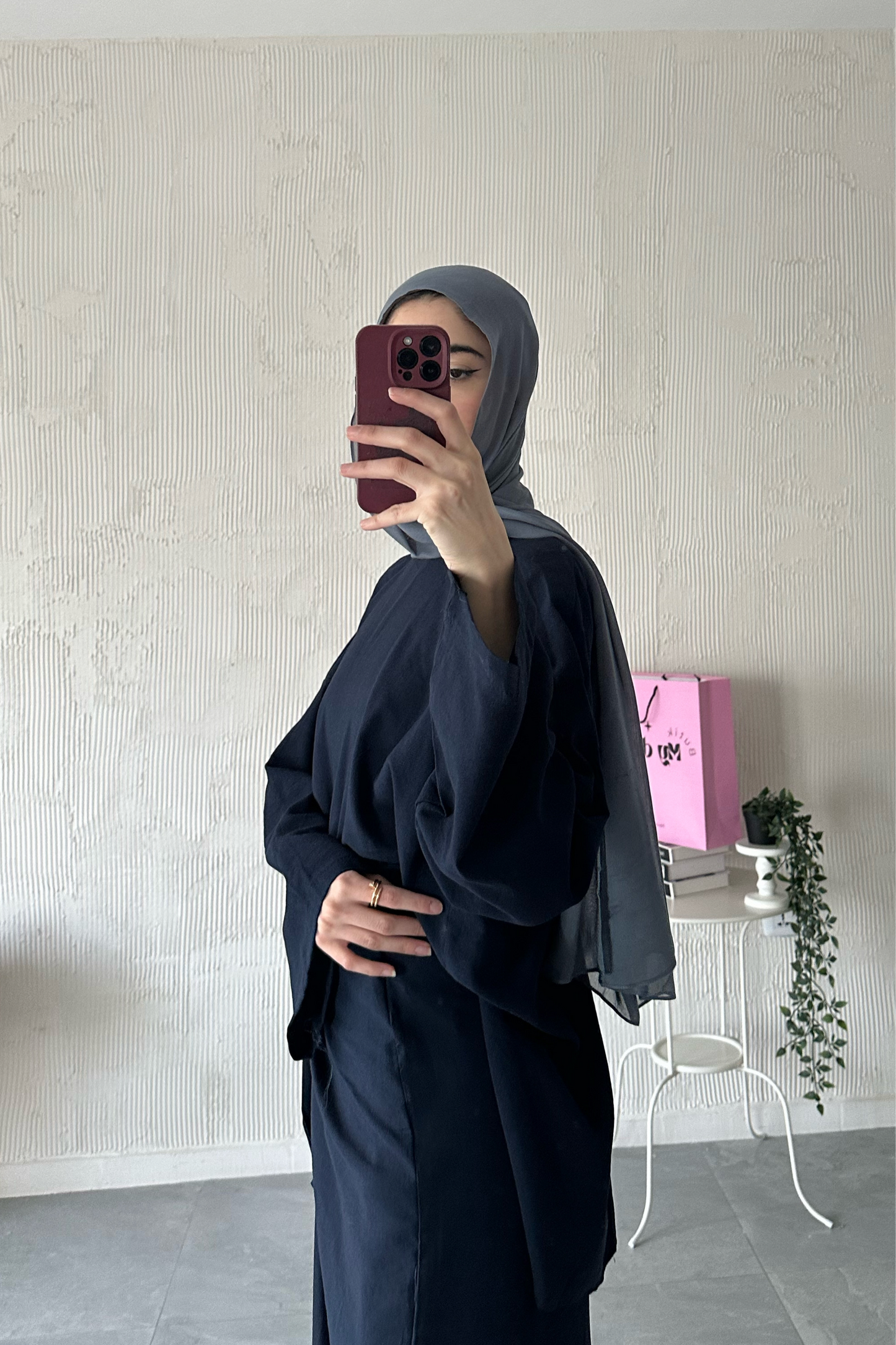 Wrap Skirt Set-Navy Blue