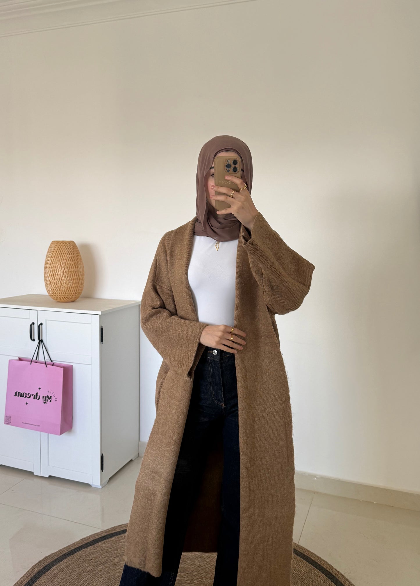 Long Oversized Cardigan- Camel