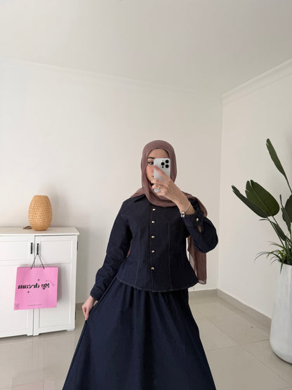 Skirt Denim Set- Navy Blue