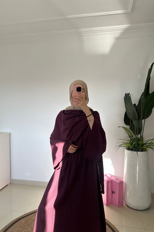 Scarf Top With Skirt-Burgundy