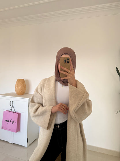 Long Oversized Cardigan- Beige