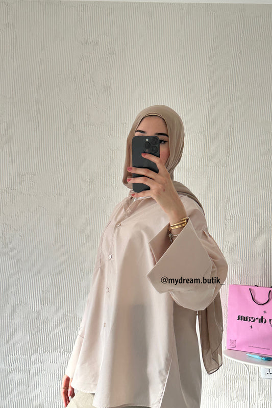 Oversized Shirt- Beige