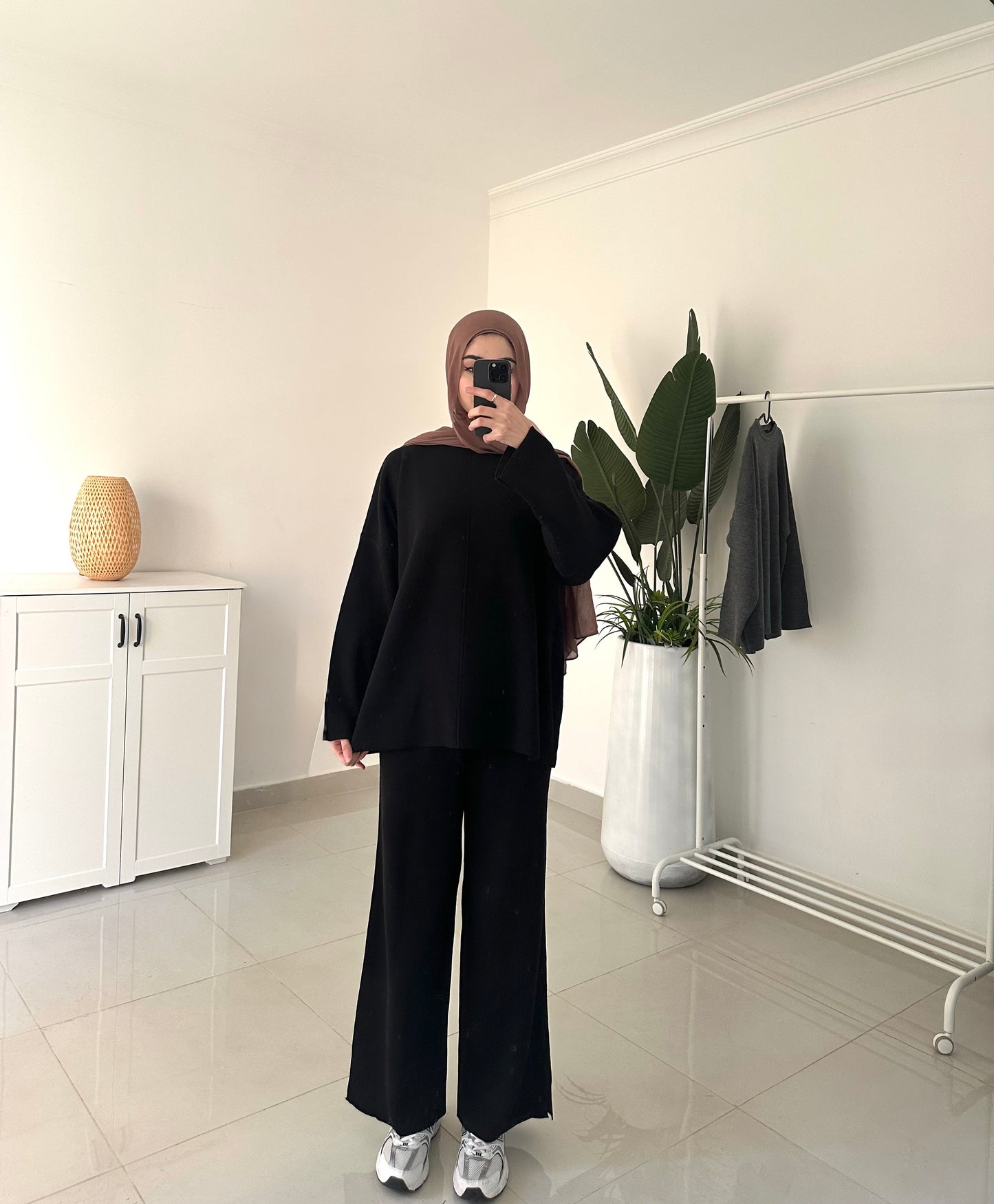 Oversized Triko Set- Black