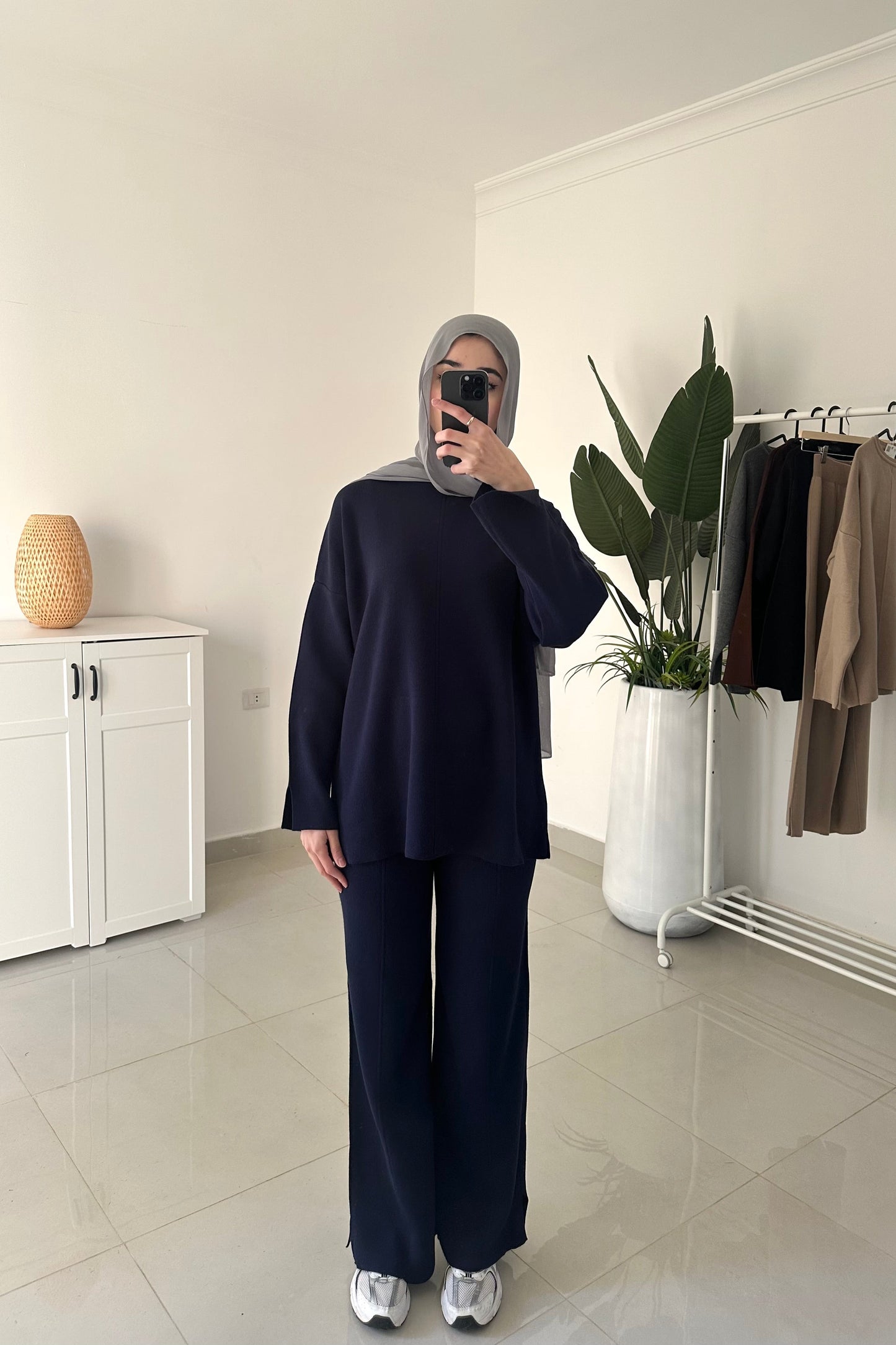 Oversized Triko Set- Navy Blue