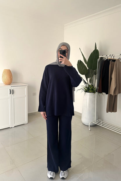 Oversized Triko Set- Navy Blue