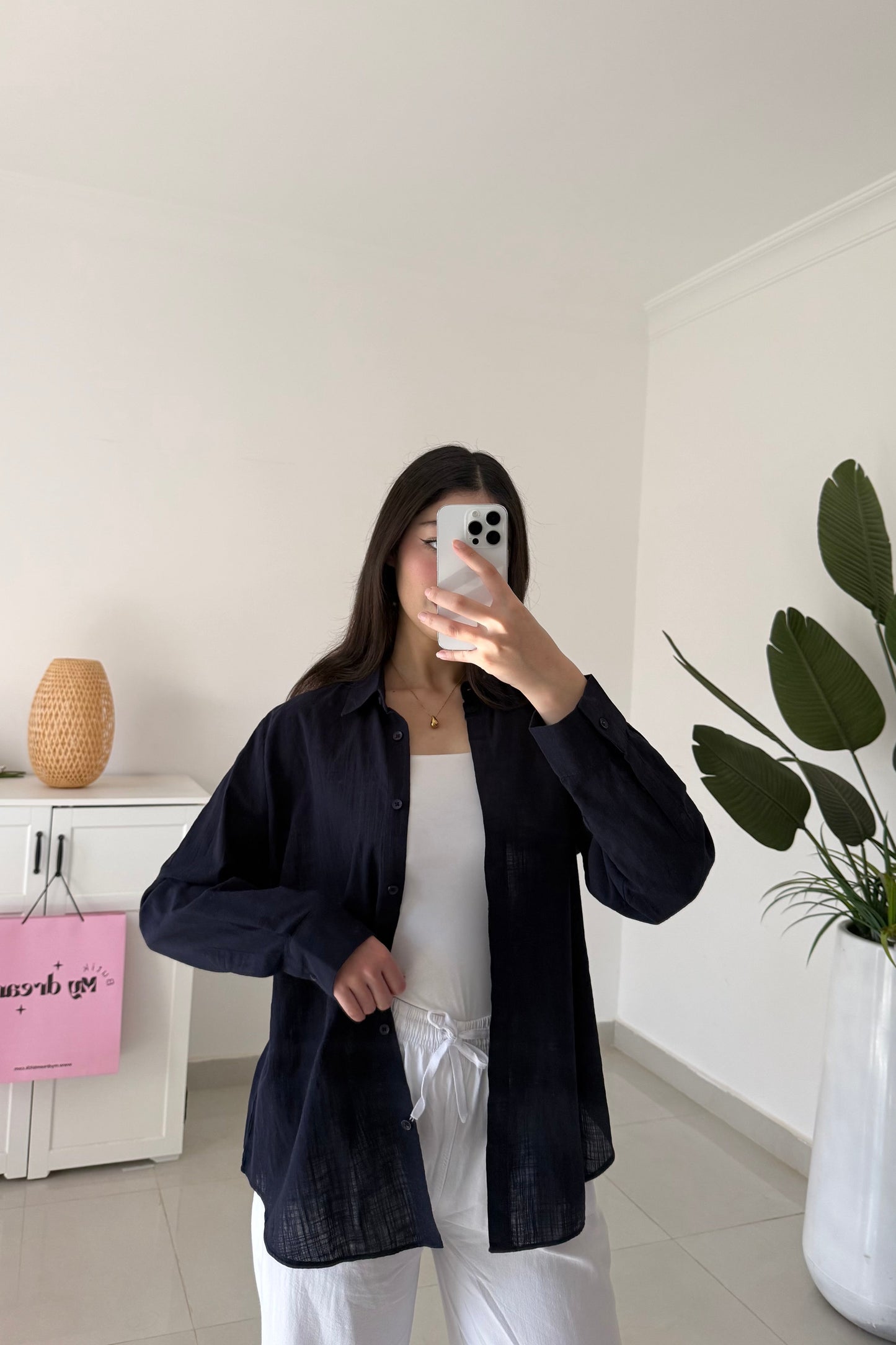 Linen Shirt- Navy Blue