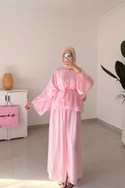 Reem Pants Set- Pink
