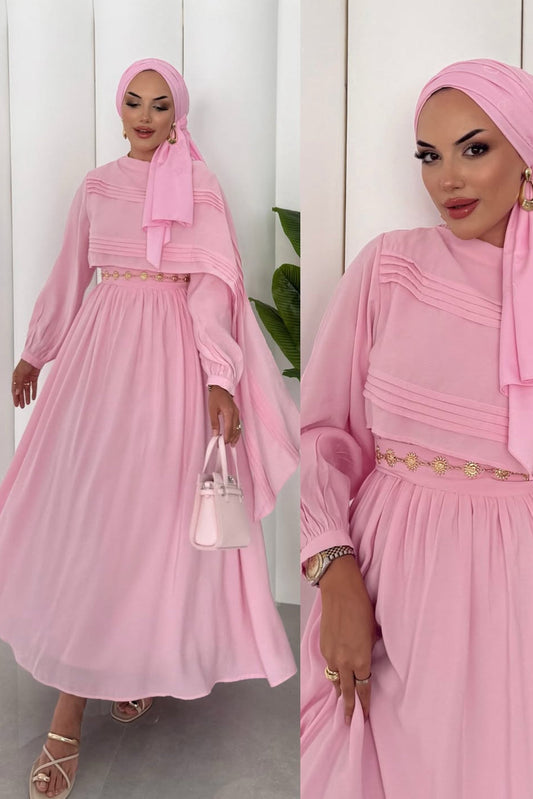 Huda Maxi Dress- Pink