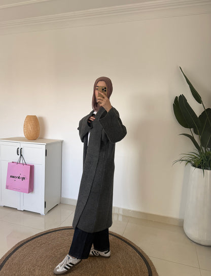 Long Oversized Cardigan- Dark gray