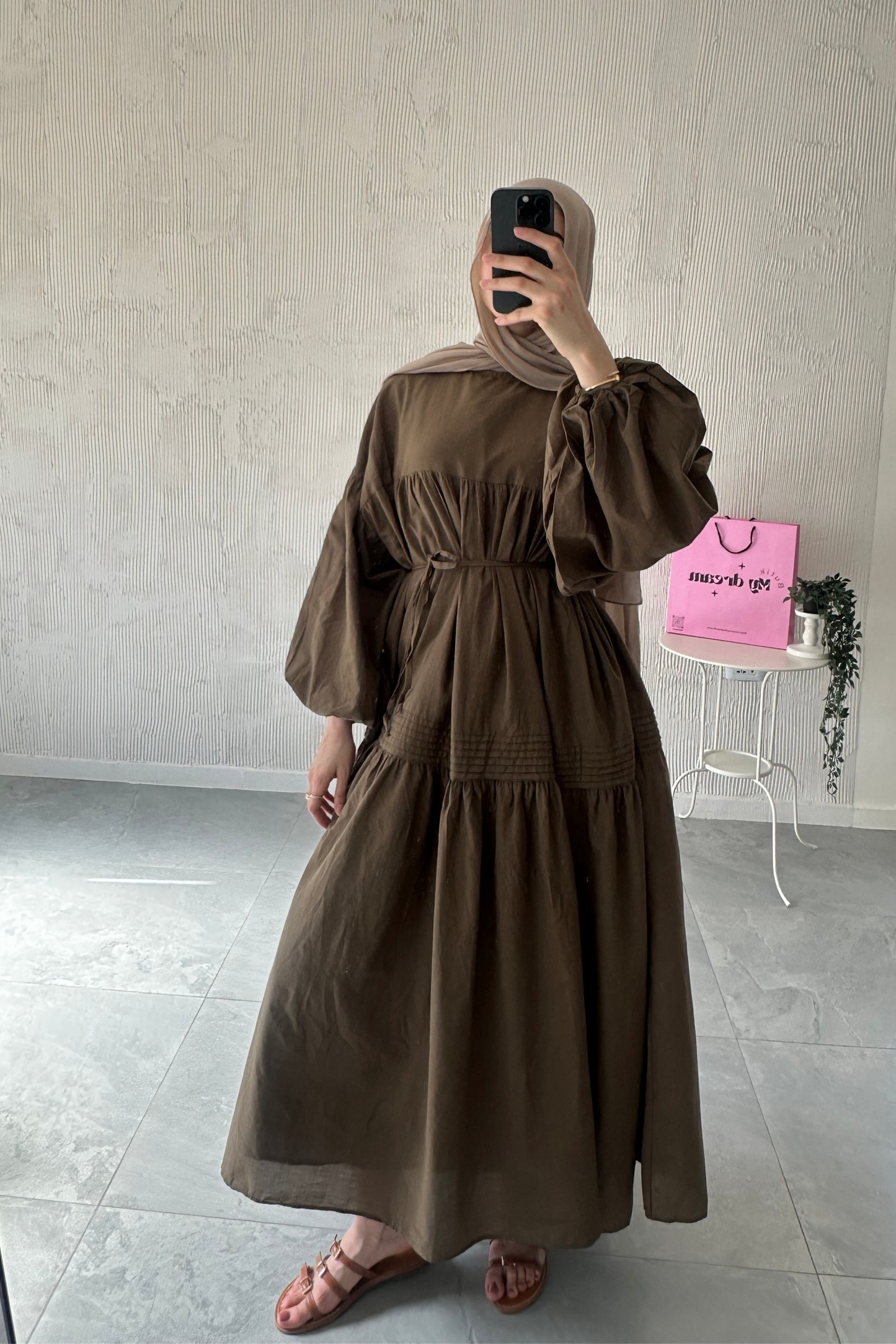 Volume Summer Dress- Army Green