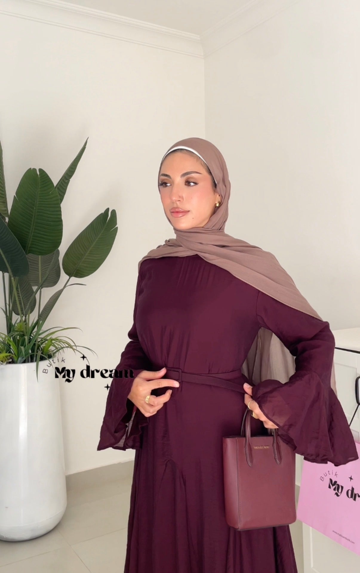 Mariam Dress- Burgundy