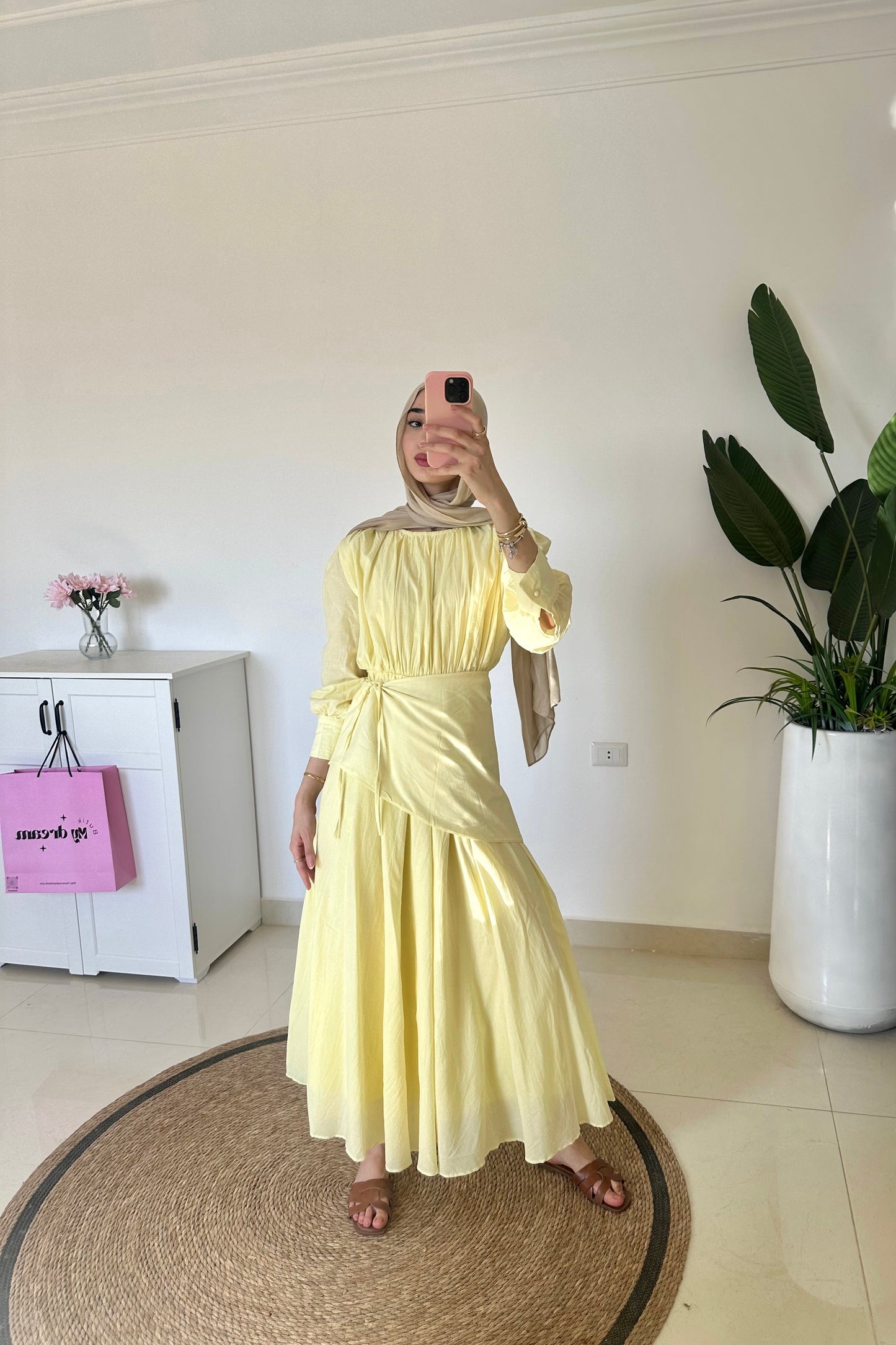 Maxi Dress With Overskirt- Yellow