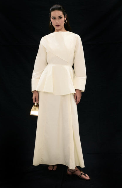 Dress With Over Skirt- Cream