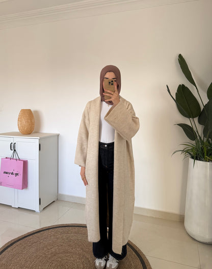 Long Oversized Cardigan- Beige