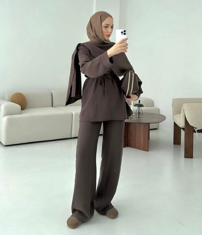 Luna Scarf Set- Brown