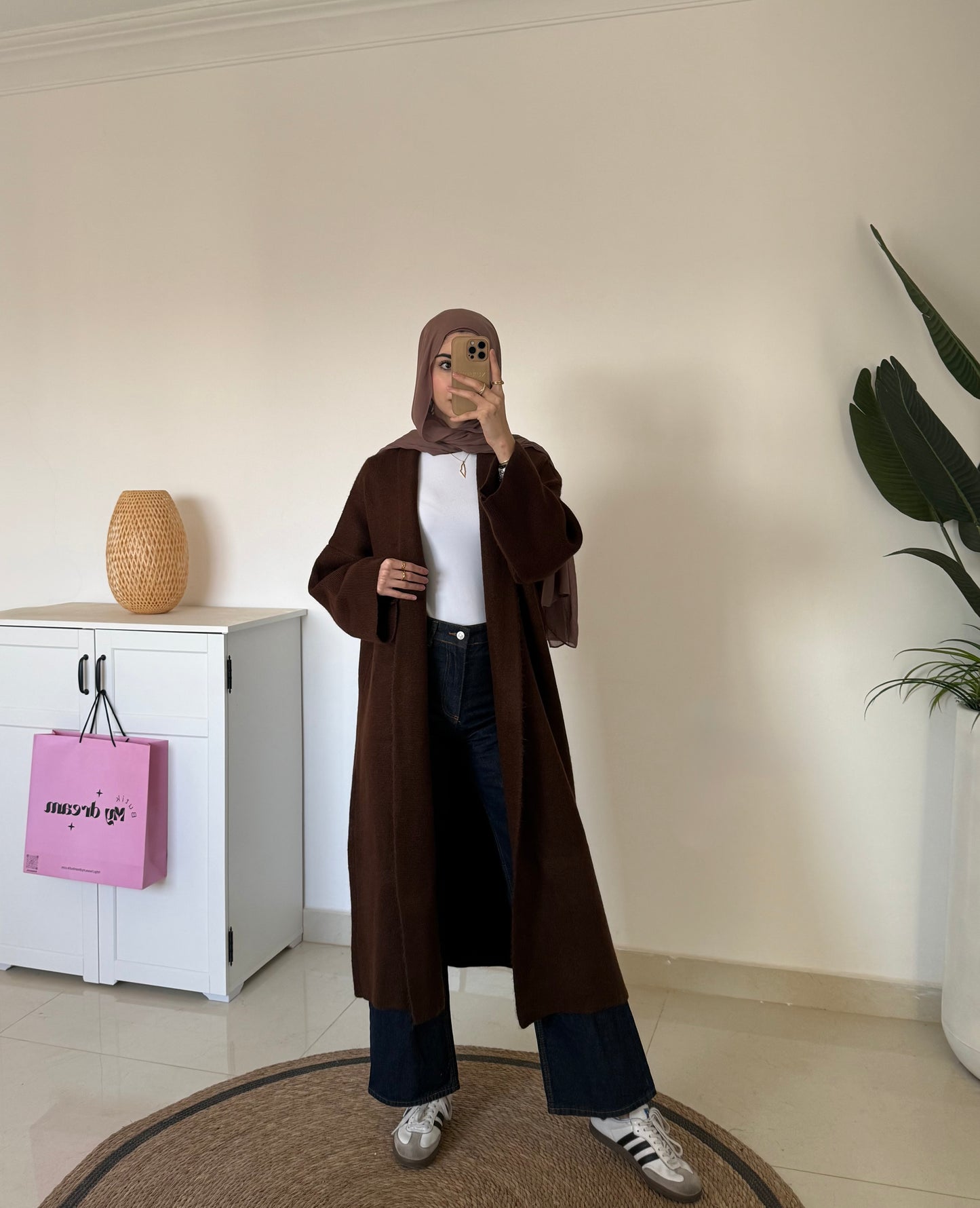 Long Oversized Cardigan- Dark Brown