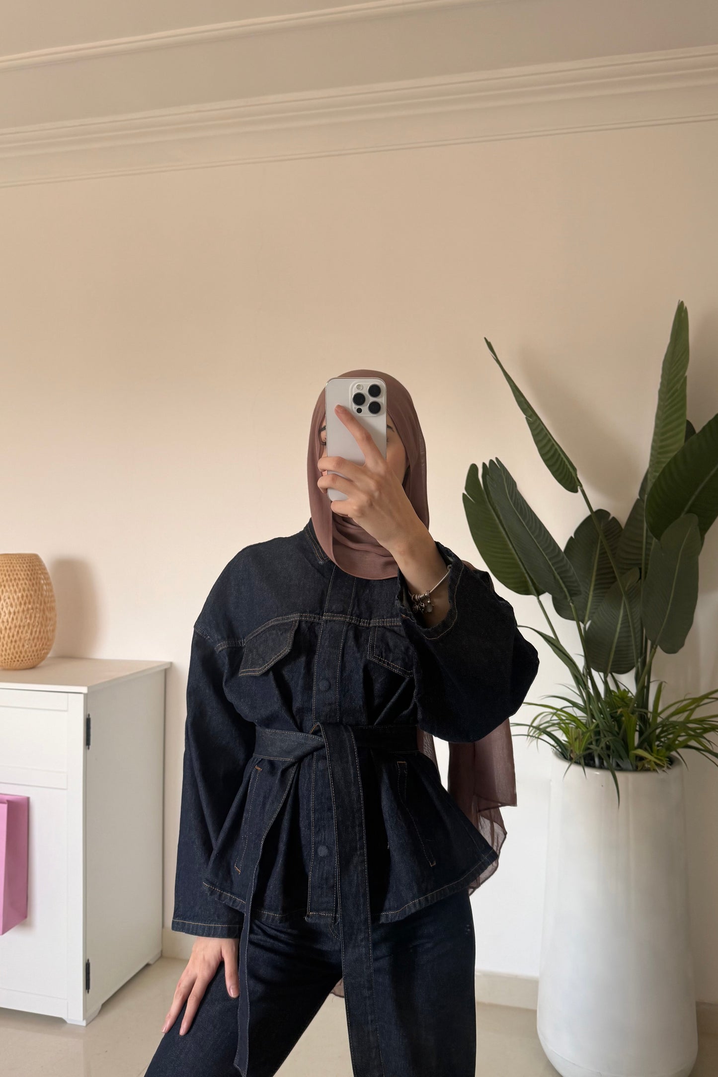 Denim Pants Set- Navy