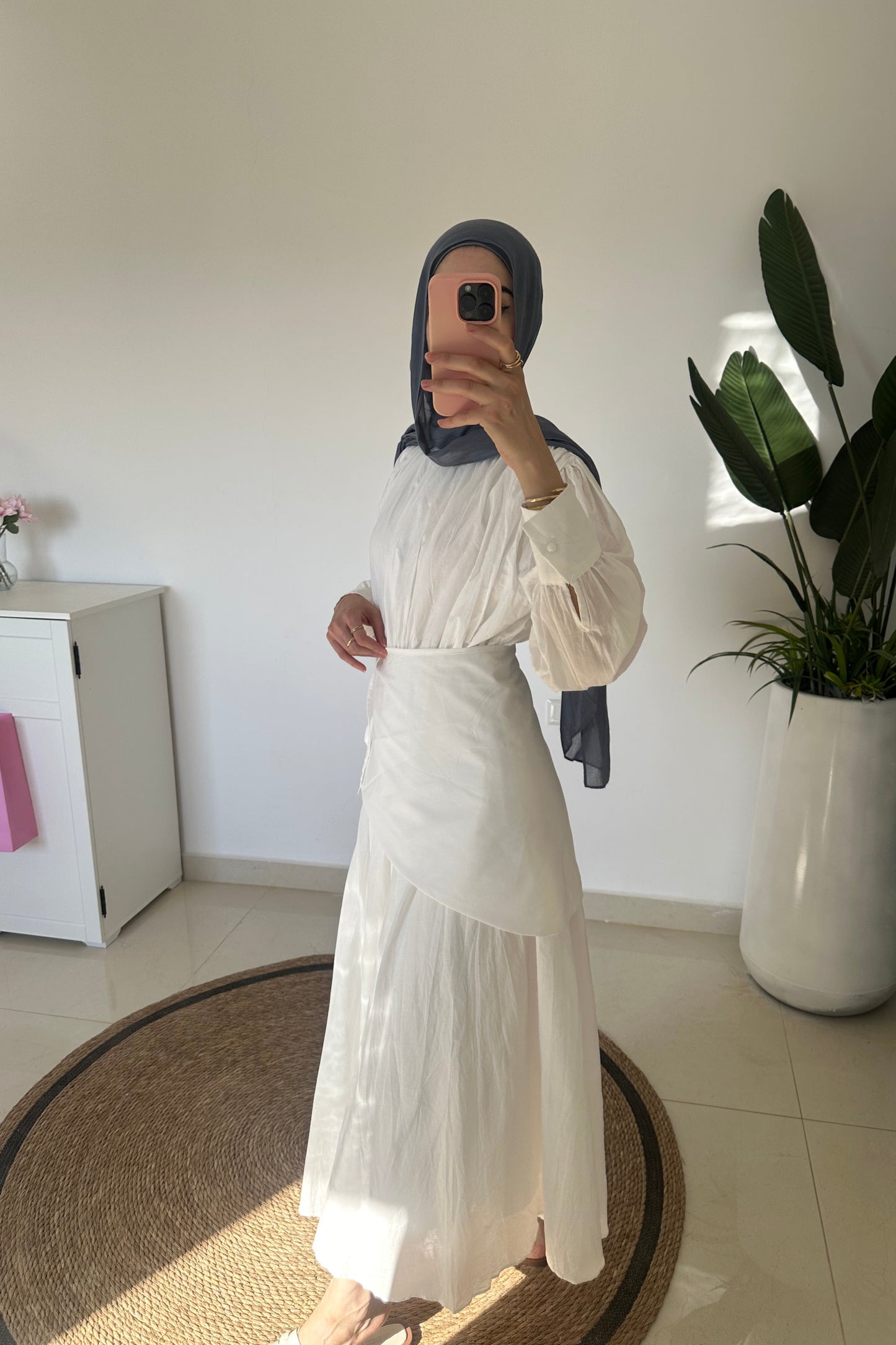 Maxi Dress With OverSkirt- White