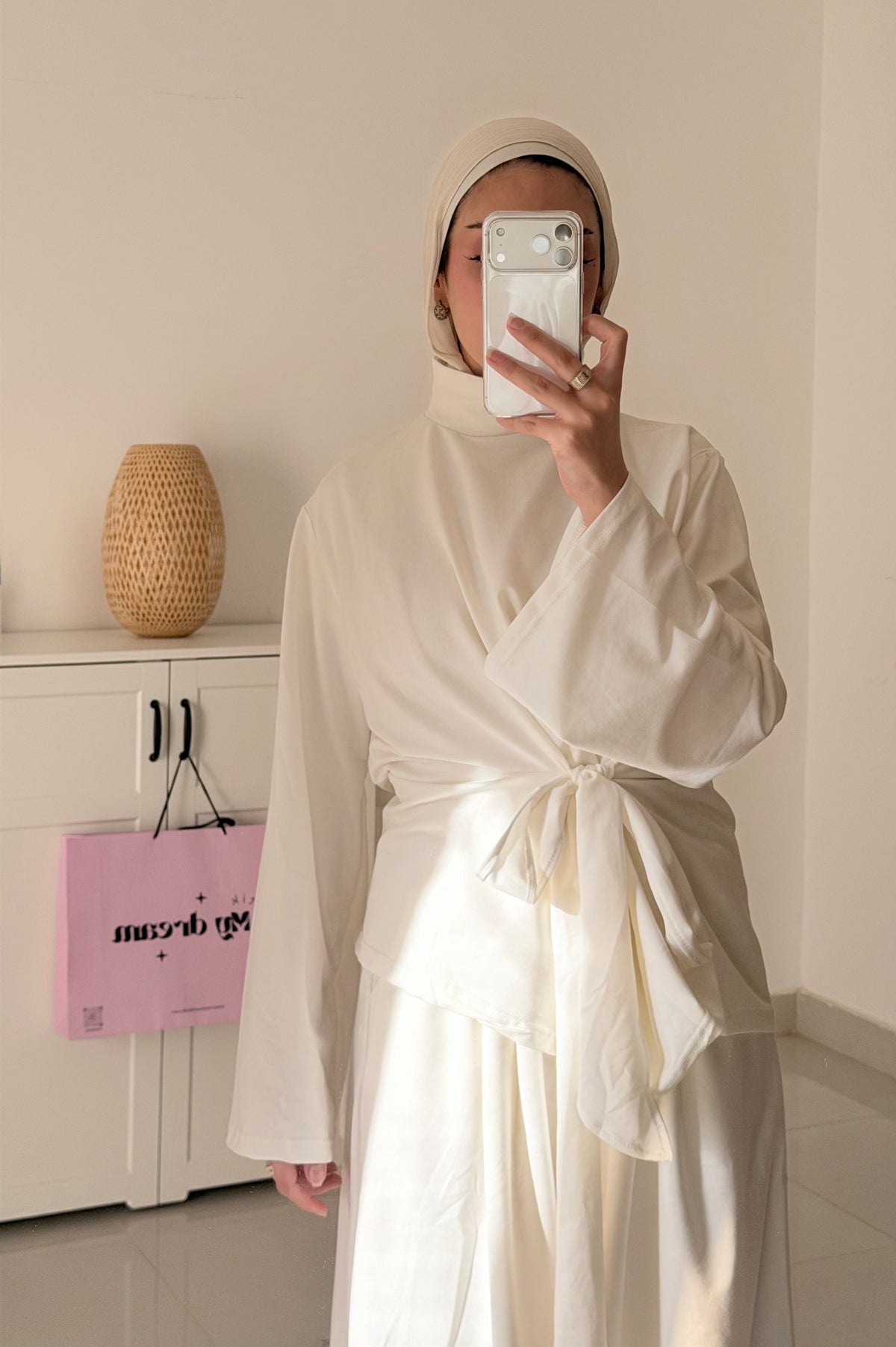 Tie Waist Set- Off White